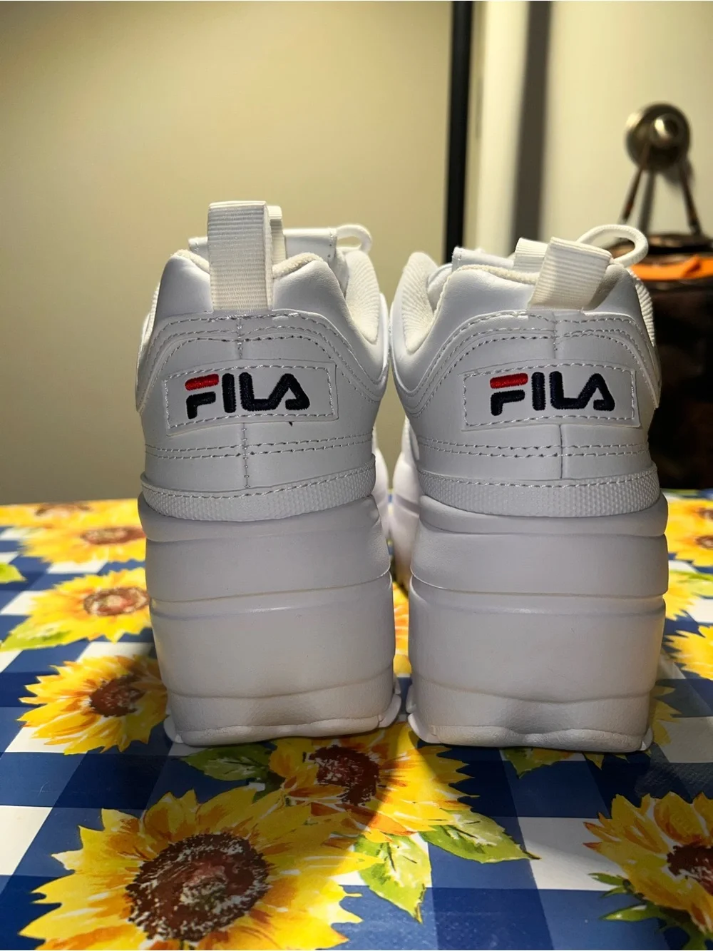 Fila White Women's Platform Sneakers - Chunky Sole
